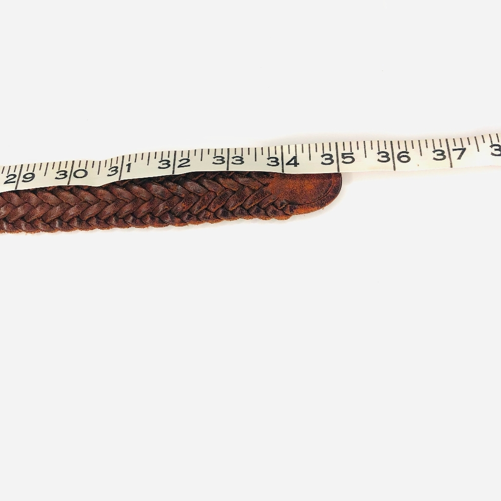 Genuine Leather Braided Belt With Bronze Colored Buckle - Picture 4 of 5